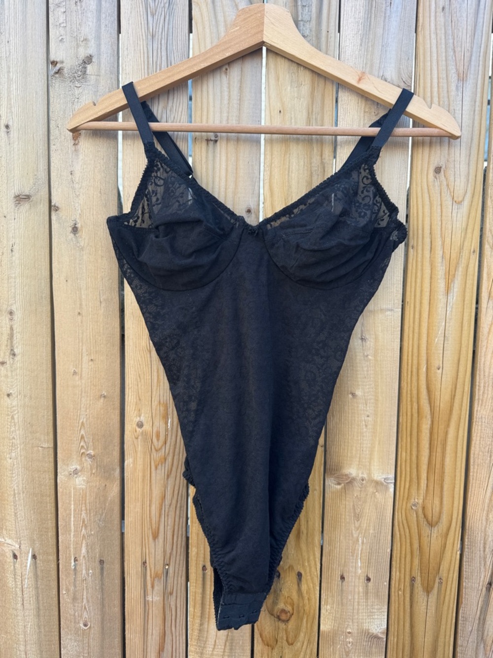 Dior Black Sheer Lace Bodysuit